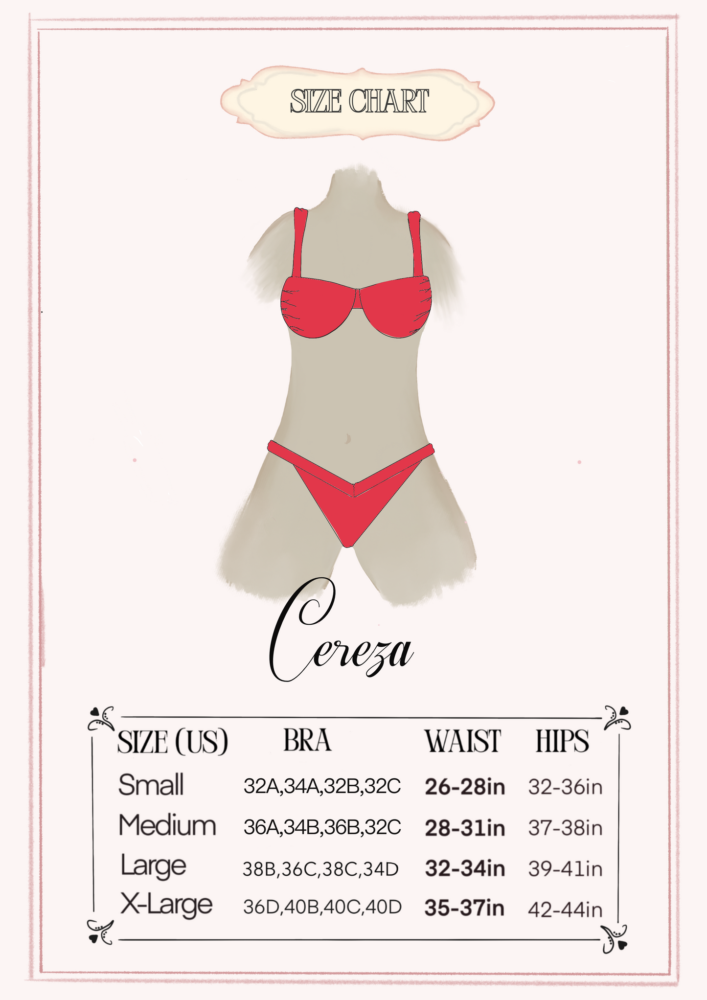 "Cereza" Padded Kini